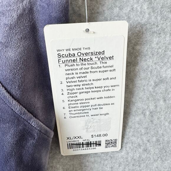 NWT Lululemon Scuba XL XXL Oversized Funnel-Neck Half Zip Velvet NFAL New - Picture 7 of 11